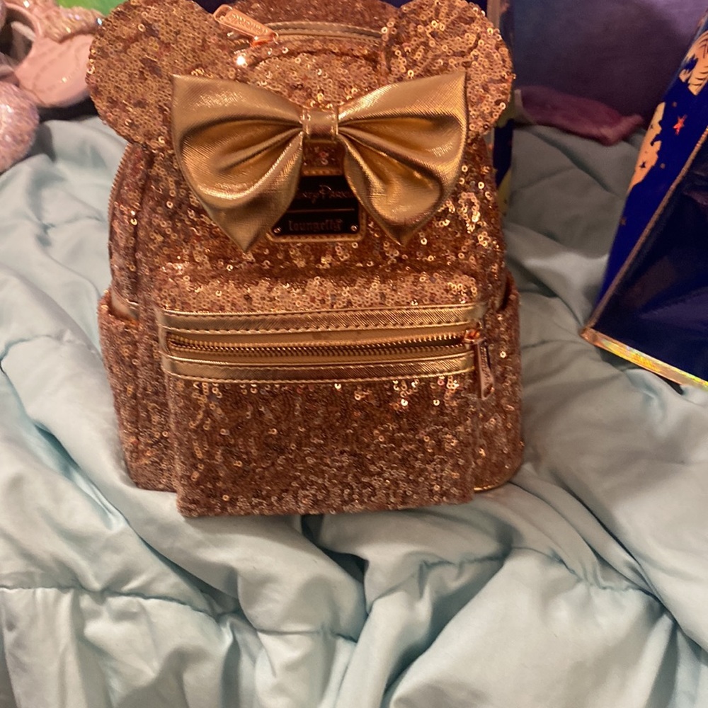 Disney Latest Rose Gold LoungeFly - Picture 3 of 4
